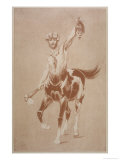 Centaur with Recently Decapitated Victim and Stone Axe Giclee Print by L. Vallet