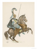 Greek Soldier on Horseback Giclee Print by L. Vallet