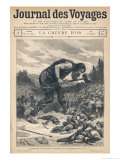 Francophile Giant Drives Back the Saracens Reproduction procédé giclée par Edouard Zier