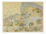 Noah's Ark, The Animals are Glad to on Terra Firma Once More reproduction procédé giclée par E. Boyd Smith