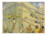 Noah's Ark, Building the Ark reproduction procédé giclée par E. Boyd Smith