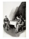 The Valley of Fear Watson Watches Whilst Holmes Studies the Evidence Giclee Print by Frank Wiles