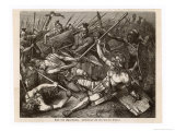 Slave Revolt in the Final Battle Crassus Defeats the Slaves and Spartacus is Killed Impressão giclée por Hermann Vogel