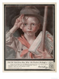 An Advertisement for Kellogg's Cornflakes: an Small American Boy Scout Holds His Box of Cornflakes Giclee Print