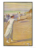 Mixed Doubles by the Sea Giclee Print by L. Tanquerey