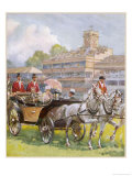 King George and Mary Attend Ascot, They Ride Along the Course in a Carriage Giclee Print by C.e. Turner