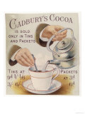 Advertisement Showing How Hot Water from a Kettle is Added to Make Cadbury's Cocoa Gicléedruk Advertisement Showing How Hot Water from a Kettle is Added to Make Cadbury's Cocoa Gicléedruk