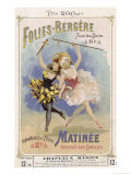 Programmes a Programme Cover for the Famous Folies Bergere Cabaret in Paris Giclée-tryk Programmes a Programme Cover for the Famous Folies Bergere Cabaret in Paris Giclée-tryk