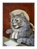 Cat Dressed as a Judge Giclee Print by Louis Wain