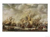 Sea Fight Between the English and the Dutch off the Coast of Ter Heyde Lámina giclée Sea Fight Between the English and the Dutch off the Coast of Ter Heyde Lámina giclée