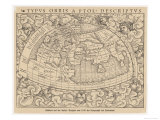 Carte de Bâle - Suisse - représentant le monde connu au 2ème siècle Reproduction procédé giclée