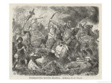 The Huns Under Attila are Defeated by the Visigoths and Romans Commanded by Aetius at Chalons Impressão giclée por Hermann Vogel