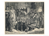 William I is About to be Buried at Caen Normandie When Ascelin Fitzarthur Claims the Territory Giclee Print by Edouard Zier