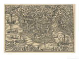 Constantinople Under Turkish Rule, The Seraglio Palace in the Foreground the Golden Horn reproduction procédé giclée par Giovanni Andrea Vadagnino