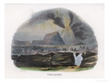 The Eruption of Jorullo Mexico with Surrounding Hornitos Giclee Print by J.w. Whimper