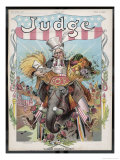 Uncle Sam Enjoying Good Times Whilst Riding an Elephant Giclee Print by Marco Zim