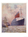 Cunard Passenger Liner Giclee Print by C.e. Turner