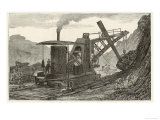 Steam Navvy Excavation Machine Used in Making a New Dock in Swansea Lámina giclée