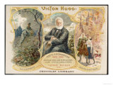 Victor Hugo with Scenes from Two of His Books Giclee Print