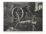 Wool-Spinning in a Cottage at Lismore Ireland Giclee Print by Margery Stokes