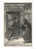 Workhouse Funeral a Poor Woman is Distraught as the Body of Her Husband is Carried Away Reproduction procédé giclée par F. Wentworth