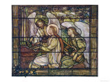One Angel Helps Saint Cecilia Play the Organ While Another Holds a Lyre Giclee Print