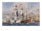 English Warships Under Admiral Blake in Action Against the French at Santa Cruz Lámina giclée por Norman Wilkinson English Warships Under Admiral Blake in Action Against the French at Santa Cruz Lámina giclée por Norman Wilkinson