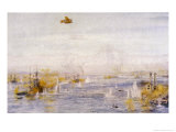 WWI, Ships of the Allied Fleet Bombard the Narrowest Section of the Dardanelles Straits, Gallipoli Giclee Print by William Lionel Wyllie