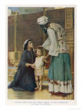 Hannah Wife of Elkanah Takes Her Young Son Samuel to the Temple at Shiloh Impressão giclée por Frank W.w. Topham
