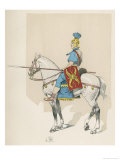 Roman Cavalryman with Shield Lance and Plumed Helmet Giclée-Druck von L. Vallet