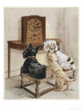 Three Dogs Enjoy a Radio Broadcast Giclee Print by Marjorie Turner