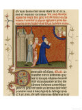 Page from a French Bible History Showing God Telling Abraham What He is to Do Giclee Print