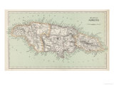 Carte de la Jamaïque Reproduction procédé giclée
