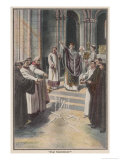 Becket Defies Henry II Giclee Print by E.f. Stummer