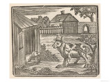 Dog Barks at a Cow Lámina giclée