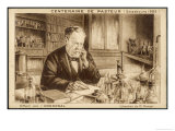 Louis Pasteur French Chemist and Microbiologist in His Laboratory reproduction procédé giclée par H. Wagner