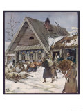 Requisitioning Food in a Village Lámina giclée por Zvorykine