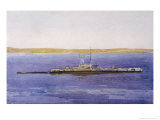 British Submarine E11 Seen Here reproduction procédé giclée par Norman Wilkinson