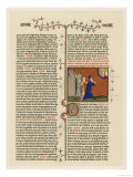 Page from a French Bible History Showing God Telling Abraham What He is to Do Giclee Print