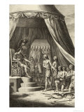 Cassivellaunus Chieftain of the Catuvellauni Sues for Peace to Julius Caesar reproduction procédé giclée par Samuel Wale