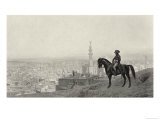 Napoleon at Cairo During His Egyptian Campaign Goes out Riding All by Himself and Stops Lámina giclée