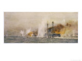 British Ships "Defence" and "Warrior" in Action at the Battle of Jutland Giclee Print by William Lionel Wyllie