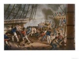 The Quarter-Deck of the "Queen Charlotte" Lord Exmouth's Flagship at the Bombardment of Algiers Giclee Print