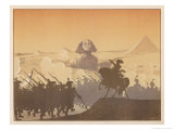 Forty Centuries of History Look Down on Napoleon and the French Army Giclee Print by Amedee Vignola