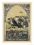 Guillemette Babin and Her Fellow- Witches Naked are Carried Giclée-Druck von Bernard Zuber