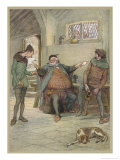The Merry Wives of Windsor, Act I Scene III: Falstaff Dispatches His Billet-Doux Giclee Print by Hugh Thomson The Merry Wives of Windsor, Act I Scene III: Falstaff Dispatches His Billet-Doux Giclee Print by Hugh Thomson