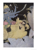 Jatayus King of the Vultures Tries to Rescue Sita from the Demon Ravana Giclee Print by K. Venkatappa