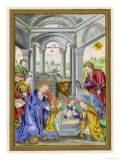 Angels and Shepherds Crowd into the Stable to Pay Their Respects to the Infant Giclee Print