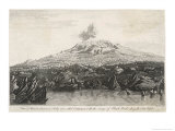 View of Mount Etna in Sicily Now Called Gibello with the Range of Black Rocks Along the Sea Coast Giclee Print by Wooding Wooding