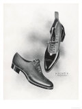 An Example of a Front Lacing Shoe and Boot with a Contrasting Upper Which May be Composed of Canvas Giclee Print